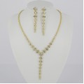 511169 Clear Gold Necklace Set